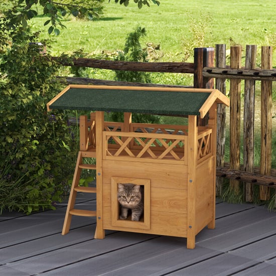 4goodz Kattenhuis 2 laags 77x50x73cm bruin - Image 2