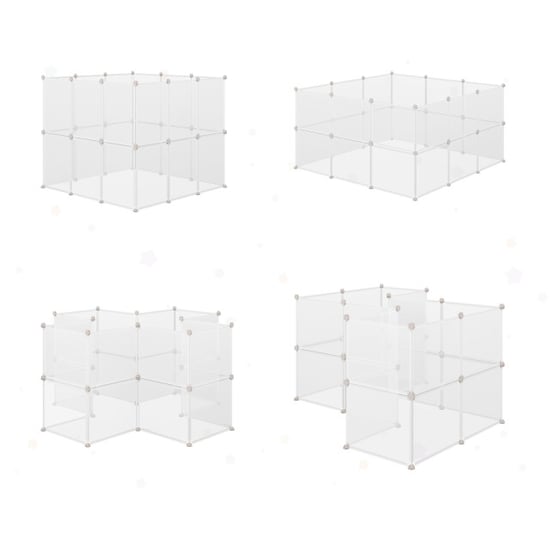 4goodz Pawhut dierenren kunststof 105x105x45 cm 12 panelen - Image 4