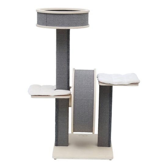 4animalz ® stabiele krabpaal met katten loopwiel 106 cm hoog - Image 2