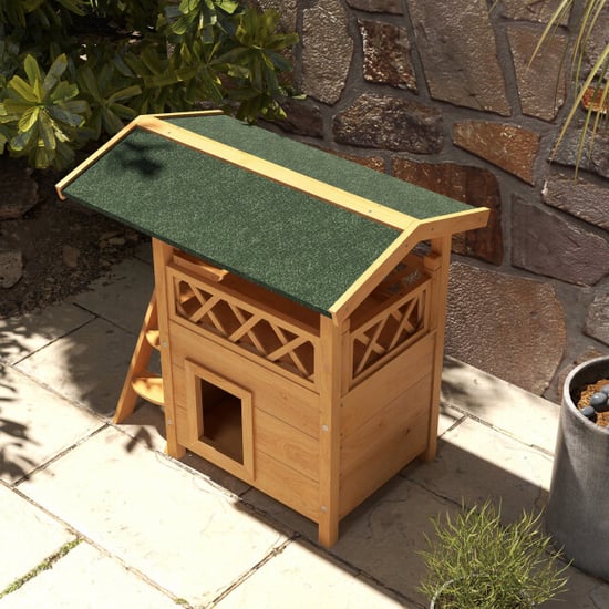 4goodz Kattenhuis 2 laags 77x50x73cm bruin - Image 5