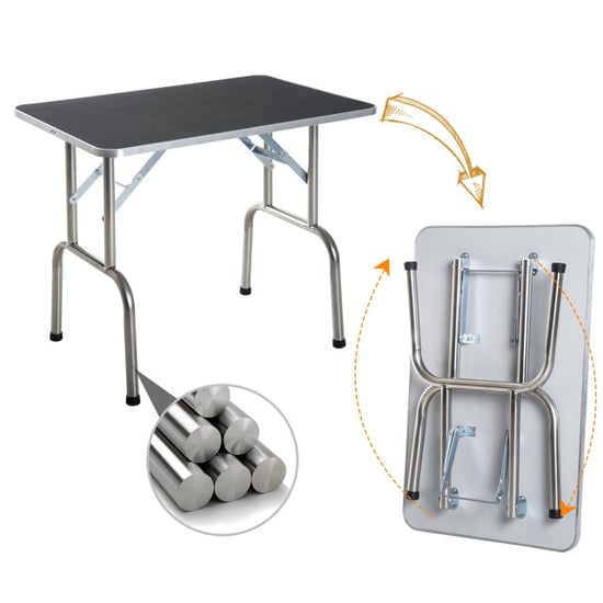 4goodz Pawhut trimtafel hond hoogteverstelbaar opbergkorf zwart - Image 5