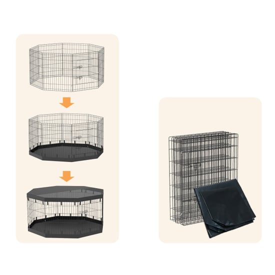 4goodz Pawhut puppyren, 76 cm hoog/ong. 2,5 m², 8 panelen, bodemzeil, - Image 5