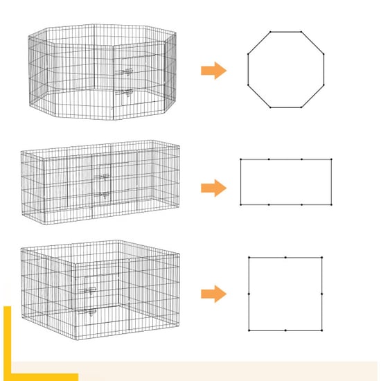 4goodz Pawhut puppyren, 76 cm hoog/ong. 2,5 m², 8 panelen, bodemzeil, - Image 6