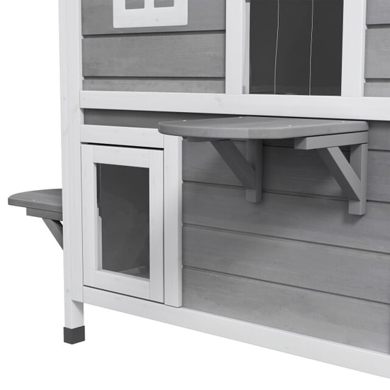 4goodz Pawhut houten kattenhuis 78x55x91 cm waterdicht - Image 4