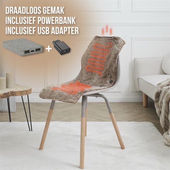 Casa di Elturo Usb verwarmd stoelkleed voor stoel met 3 warmtestanden draadloos infrarood - Image 3