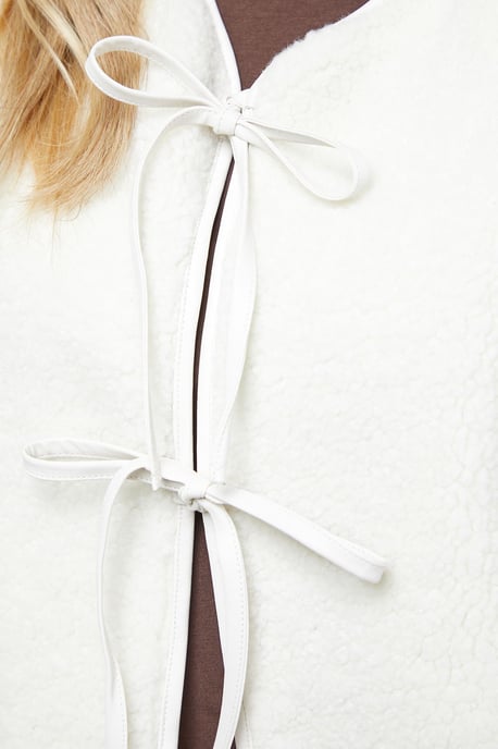Faux Fur Gilet With Pu Binding - Image 5