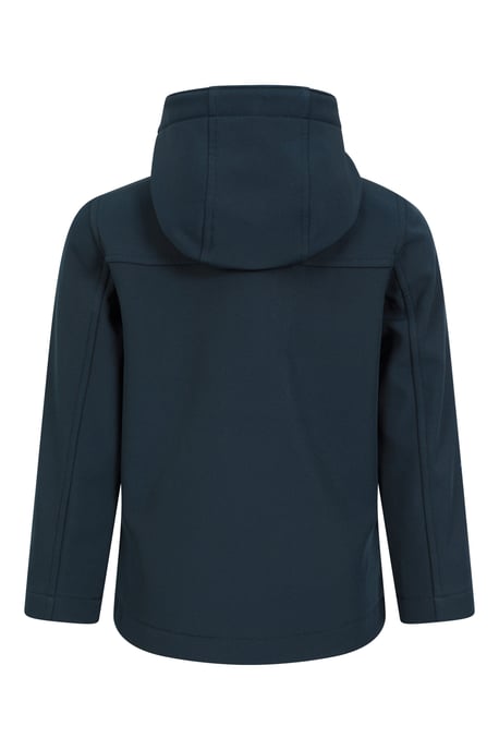 'Exodus' Kids Black Softshell Jacket with Two Side Pockets Fleece Lined Water Resistant Outdoors Coat Navy - Image 4