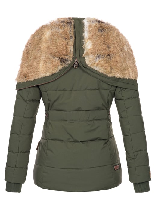 Marikoo women’s winter jacket Nekoo with faux fur hood & teddy lining - Image 3
