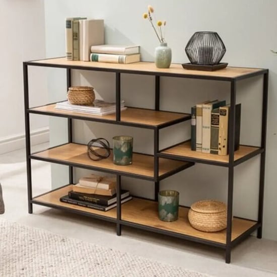 WDMT Bibliotheekkast met 5 houten planken - Image 2
