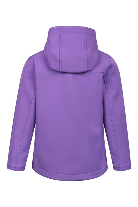 'Exodus' Kids Black Softshell Jacket with Two Side Pockets Fleece Lined Water Resistant Outdoors Coat Purple - Image 6