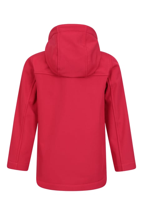 'Exodus' Kids Black Softshell Jacket with Two Side Pockets Fleece Lined Water Resistant Outdoors Coat Red - Image 4