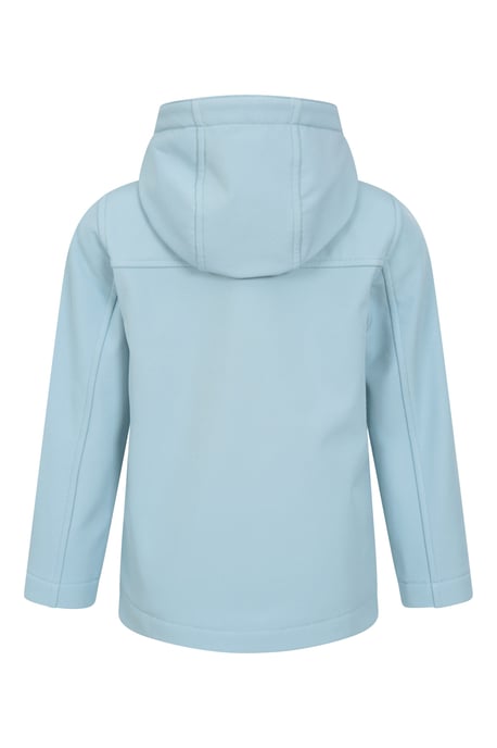 'Exodus' Kids Black Softshell Jacket with Two Side Pockets Fleece Lined Water Resistant Outdoors Coat Pale Blue - Image 4