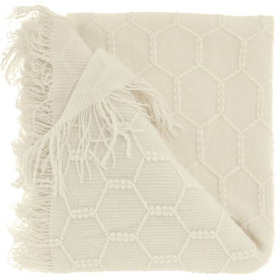 Unique Living plaid fee 127x152cm dove white - Image 1