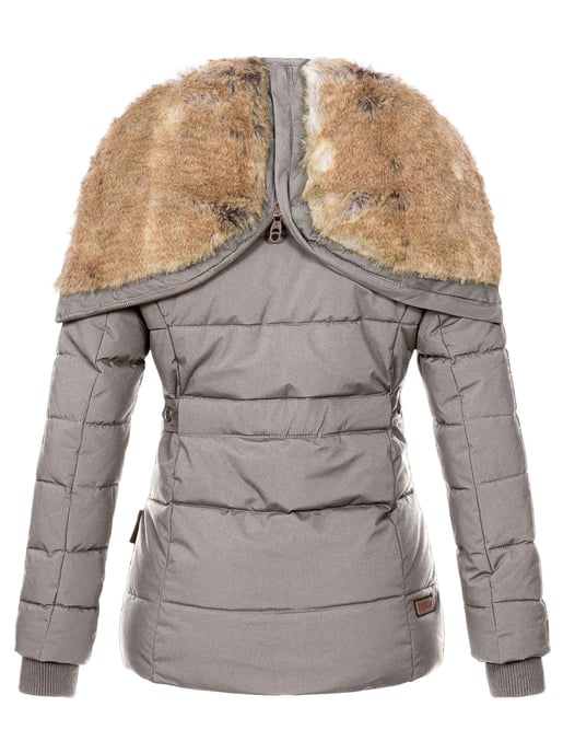 Marikoo women’s winter jacket Nekoo with faux fur hood & teddy lining - Image 4