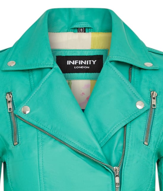 Womens Leather Aqua Blue Brando Biker Jacket-Constantia - Image 6