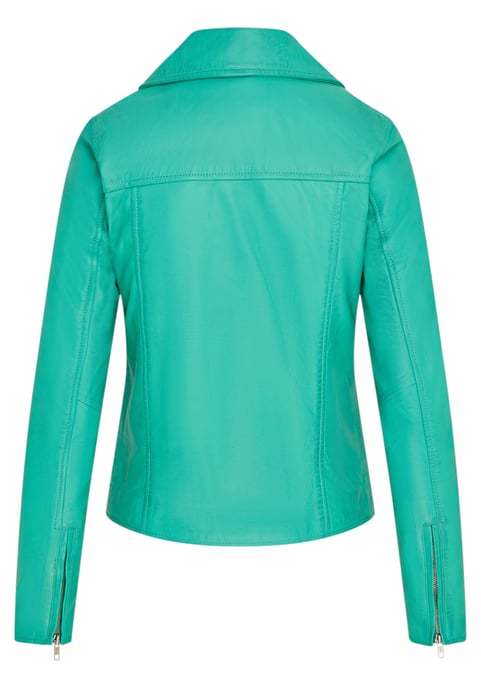 Dames Aqua Blue Classic Brando Biker leren jack - Soweto - Image 5