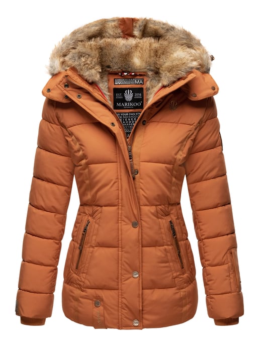 Marikoo women’s winter jacket Nekoo with faux fur hood & teddy lining - Image 1