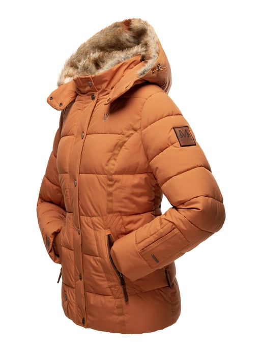 Marikoo women’s winter jacket Nekoo with faux fur hood & teddy lining - Image 6