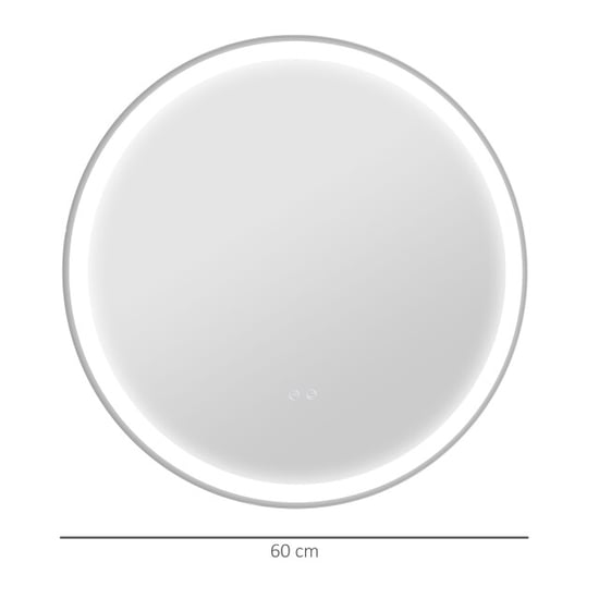 4goodz Ronde badkamerspiegel 60 cm led verlichting zilver - Image 2