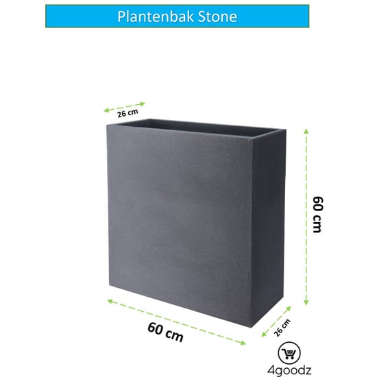 4gardenz ® stone rechthoekige plantenbak voor buiten 60x60x26cm - Image 3
