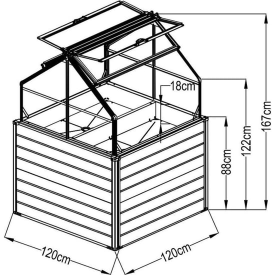 Westmann Plantenbak sup003 bloembak verhoogde moestuin 120x120x169 cm - Image 4