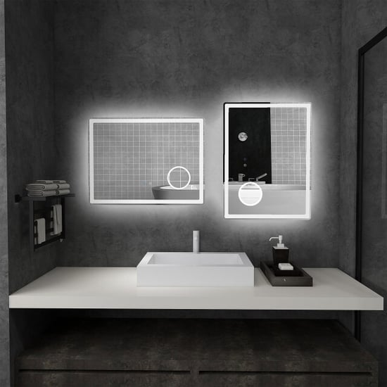 4goodz Badkamerspiegel 80x60 cm led met 3x vergroting anti-fog - Image 4