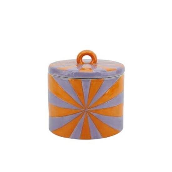 House Vitamin Deco jar swirl dolomite orange/lilac 11x11x11,5cm - Image 1