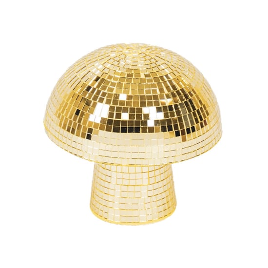 House Vitamin Ornament disco -mushroom glass -gold 14x14x14cm - Image 2