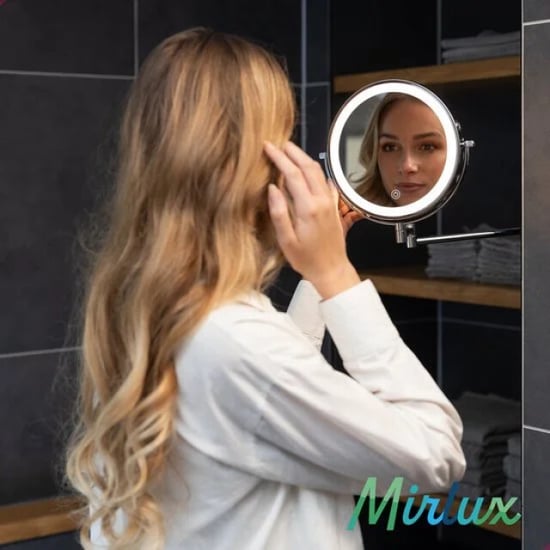 Mirlux Make-up spiegel oplaadbaar chroom 1-7x vergroting - Image 4