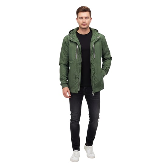 Toplook Mens Showerproof Jacket Relax Fit Lightweight Hooded Windbreaker Coat - Image 3