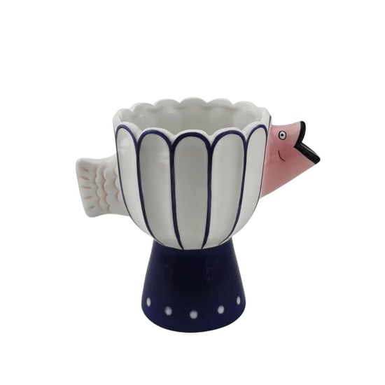 House Vitamin Vase fish- dolomite -blue/white/pink -21x13.5x18cm - Image 2