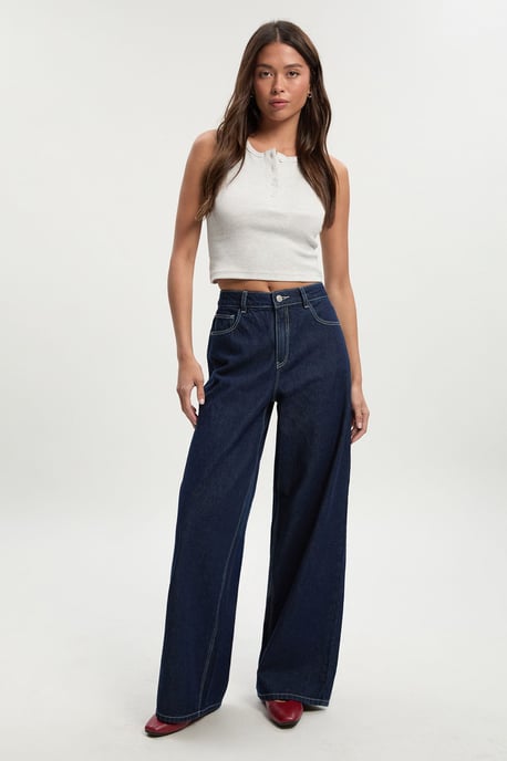 Mid Waist Loose Fit Skater Jean - Image 2