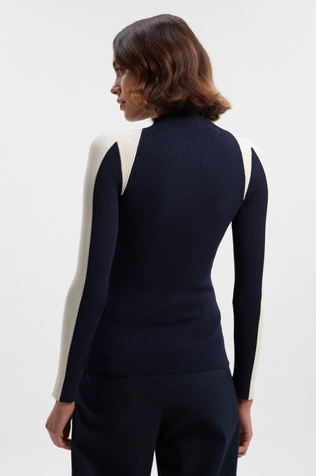 Rib Knit Colour Block Top - Image 4