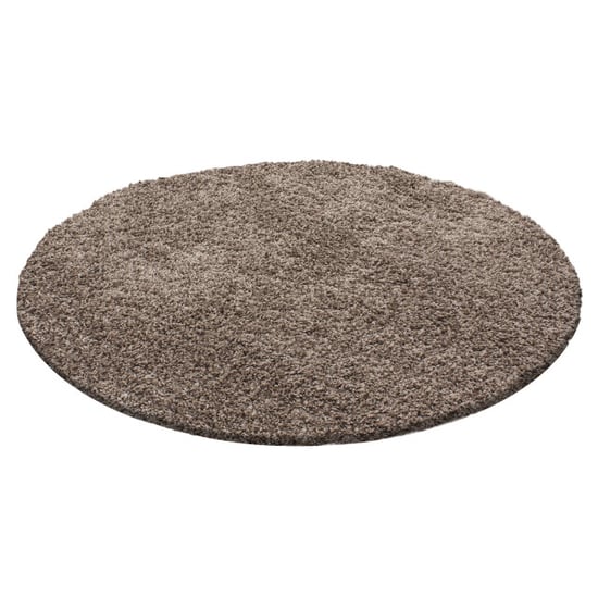 Muratap Basic rond shaggy vloerkleed caramel hoogpolig- 200 cm rond - Image 1