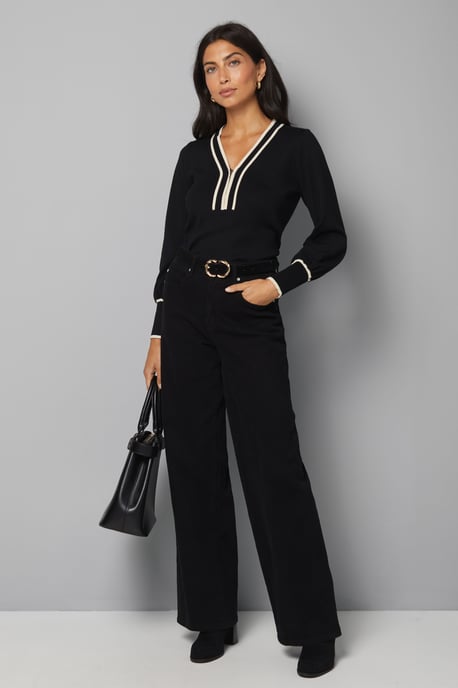 Zip Front Tipped Knitted Top - Image 2