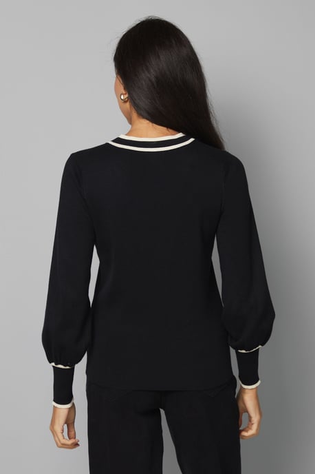 Zip Front Tipped Knitted Top - Image 3