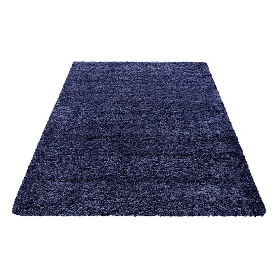 Muratap Basic shaggy vloerkleed donker blauw hoogpolig- 80x150 cm - Image 4