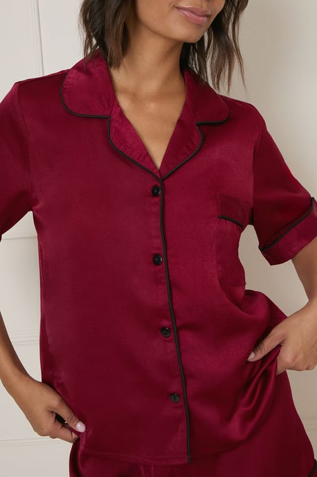 Plain Satin Short Sleeve Nightwear set - Image 5