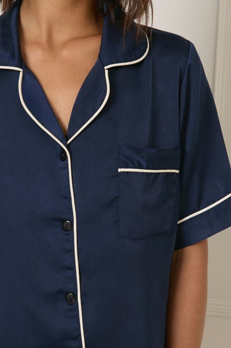 Plain Satin Short Sleeve Nightwear set - Image 5