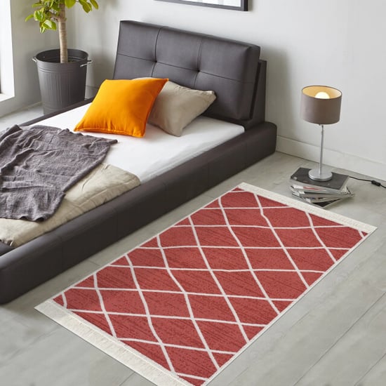 Muratap Boho kelim dubbelzijdig wasbaar vloerkleed creme- 80x200 cm - Image 5