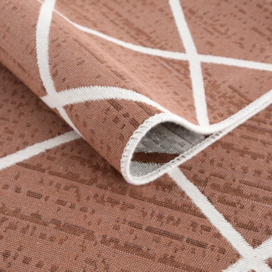 Muratap Boho kelim dubbelzijdig wasbaar vloerkleed koper creme- 80x150 cm - Image 5