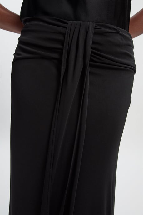 Plus Size Premium Stretch Crepe Jersey Maxi Skirt - Image 3