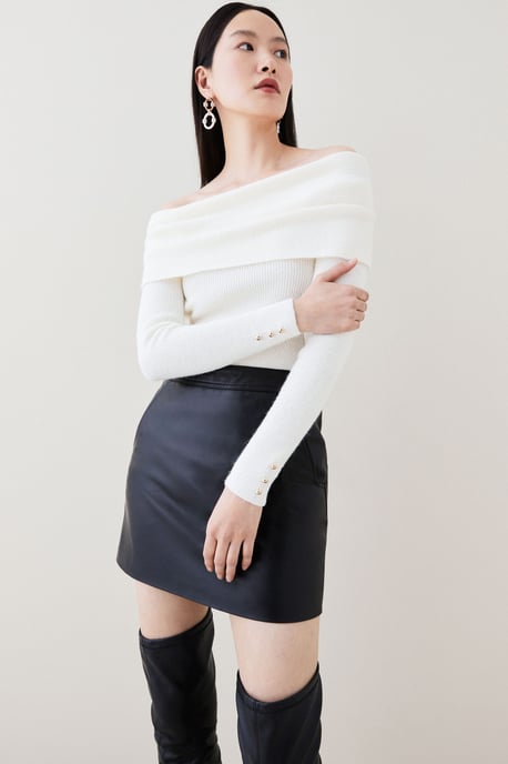 Leather Mini Skirt - Image 2