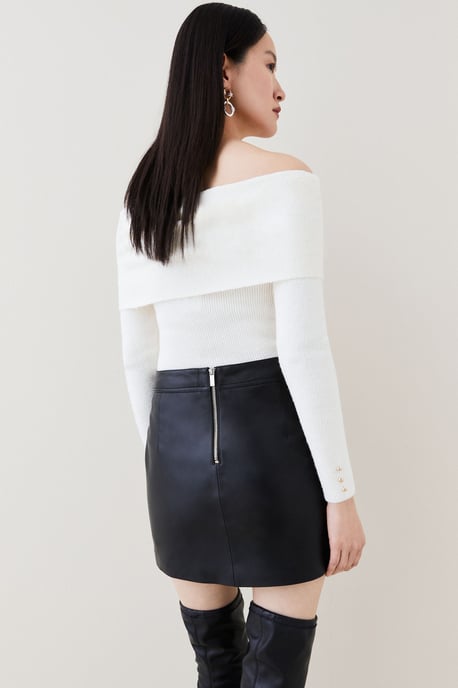 Leather Mini Skirt - Image 3