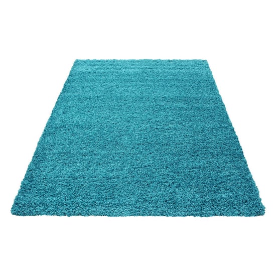 Muratap Basic shaggy vloerkleed turquoise hoogpolig- 300x400 cm - Image 4