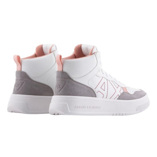 Armani Exchange Träningsskor i mocka för dam och dam (Vit/rosa) - Image 2