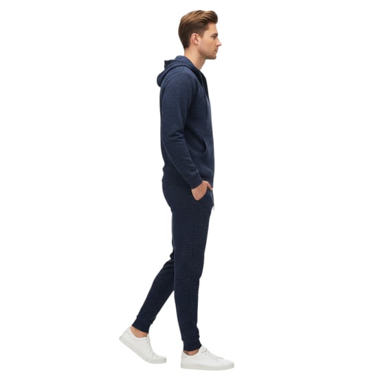 Mens Fleece Tracksuit Set Full Zip Hoodie Top Winter Joggers Gym Jogging Bottoms - Image 3