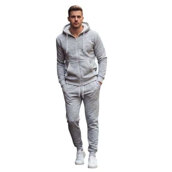 Mens Fleece Tracksuit Set Full Zip Hoodie Top Winter Joggers Gym Jogging Bottoms - Image 2