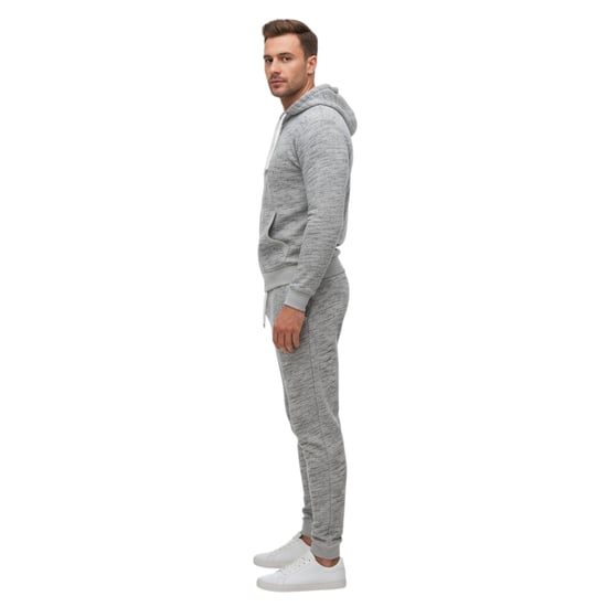 Mens Fleece Tracksuit Set Full Zip Hoodie Top Winter Joggers Gym Jogging Bottoms - Image 4