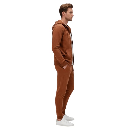 Mens Fleece Tracksuit Set Full Zip Hoodie Top Winter Joggers Gym Jogging Bottoms - Image 4